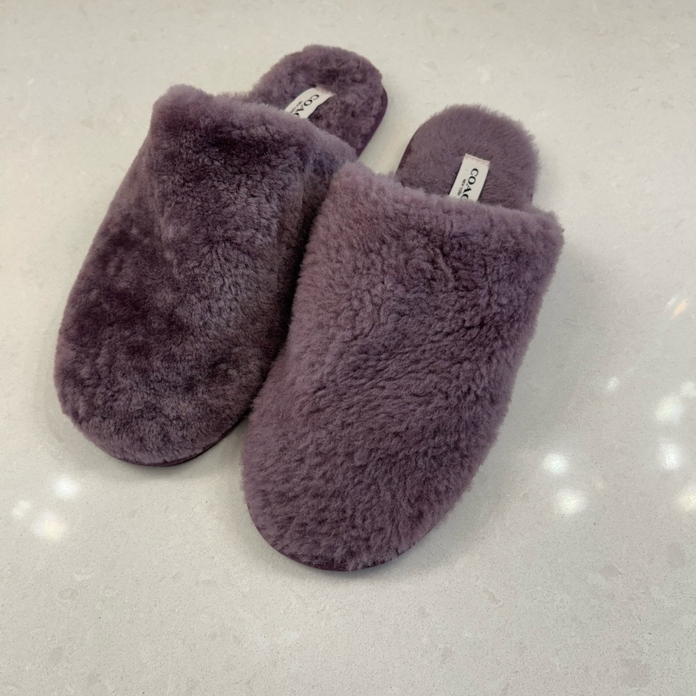 Coach Zennie Signature Shearling Sheep Slippers